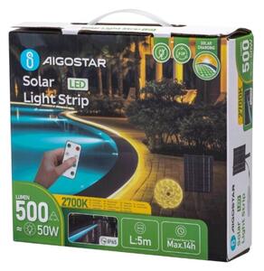 Aigostar - LED Димируем соларен лента LED/5W/3,2V 5 м 2700K IP65 + д.у