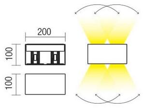 Redo 90303-LED Екстериорен аплик VARY 4xLED/5W/230V 4000K IP54 антрацит