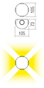 Redo 90500 -LED Екстериорен аплик MILESTONE 4xLED/3W/230V IP54 антрацит