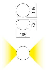 Redo 90498 -LED Екстериорен аплик MILESTONE 2xLED/3W/230V IP54 антрацит