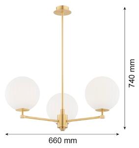 Argon 6307 - Висящ полилей PALOMA 3xE14/7W/230V златист/бял