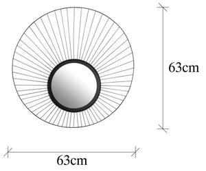 Огледало PAPATYA Ø 63 см черен