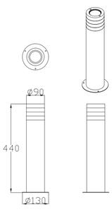 Екстериорна лампа RINO 1xE27/12W/230V IP54 44 см черен