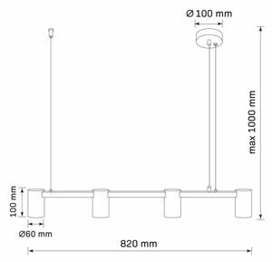 Пендел MARIBEL 4xGU10/10W/230V черен