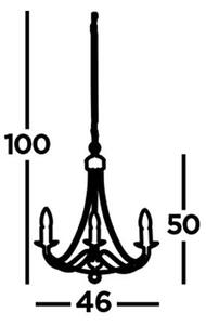 Searchlight 6343-3BK - Пендел MAYPOLE 3xE14/60W/230V черен