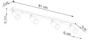 Sollux SL.1379 - Спот WINX 4xGU10/10W/230V черен/меден