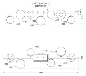 Wofi 7014-701W - LED Полилей за повърхностен монтаж VILLA 7xG9/3W/230V златист