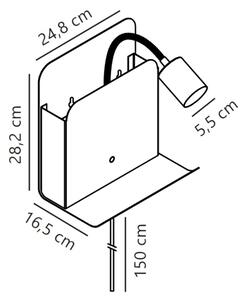 Nordlux - Аплик с рафт и USB ROOMI 1xGU10/8W/230V черен