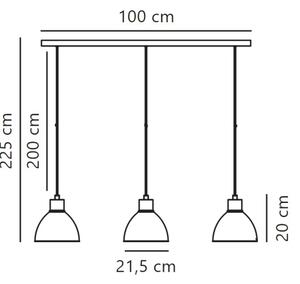 Nordlux - Пендел POP 3xE27/40W/230V черен/златист