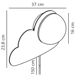 Nordlux - Детски аплик SKYKU CLOUD 1xE14/25W/230V облак