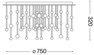 Ideal Lux - LED Димируем полилей за повърхностен монтаж ARMONY LED/77W/230V Ø 75 cm