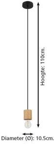 Eglo 901172 - Пендел TURIALDO 1xE27/28W/230V - FSC сертифицирано