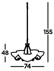 Searchlight 3778-8AB - Пендел WINDSOR 8xE14/40W/230V хром