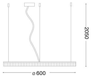 Ideal Lux - LED Пендел CROWN LED/30W/230V 3000K Ø 60 см CRI 90 месинг
