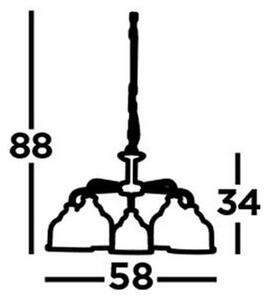 Searchlight 1685-5SS - Пендел BISTRO 5xE27/60W/230V хром