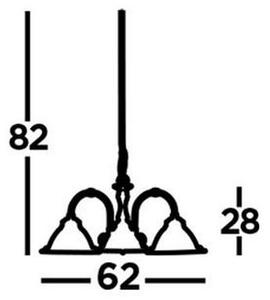 Searchlight 9343-3 - Пендел AMERICAN DINER 3xE27/60W/230V месинг