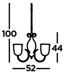 Searchlight 6353-3AB - Пендел SILHOUETTE 3xE14/60W/230V месинг