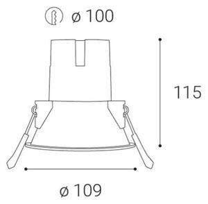 LED2-LED Лампа за баня ZERO LED/10W/230V 3000K CRI 95 IP43 черен Ø10,9 см