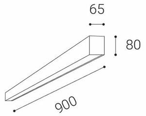 LED2 - LED Плафониера LINO LED/24W/230V 3000K/3500K/4000K черен 90 см