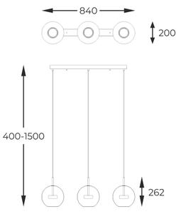 Zuma Line P0428-03J-B5AC - LED Пендел ENCELADUS 3xLED/5W/230V сребрист