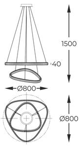 Zuma Line MD3169-2-3GT - LED Пендел ATHESA LED/36W/230V 2700-6000K + д.у