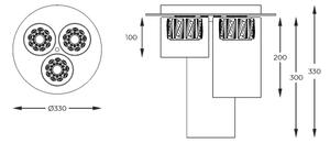 Zuma Line C0389-03F-F7AC - LED Полилей за повърхностен монтаж GEM 3xLED/5W/230V месинг