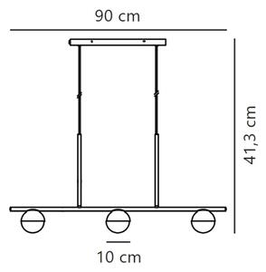 Nordlux - Пендел CONTINA 3xG9/5W/230V месинг