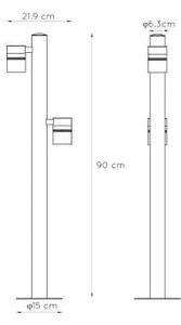 Lucide 14867/98/30 - LED Екстериорна лампа ARNE-LED 2xGU10/5W/230V IP44