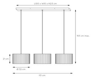 Lucide 03429/03/30 - Пендел MAGIUS 3xE27/40W/230V бамбук