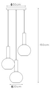 Lucide 45402/13/30 - Пендел MARIUS 3xE27/40W/230V черен