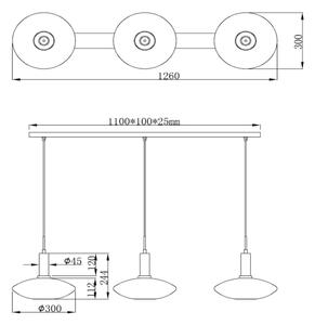 Lucide 25413/03/02 - Пендел SINGALA 3xE27/60W/230V