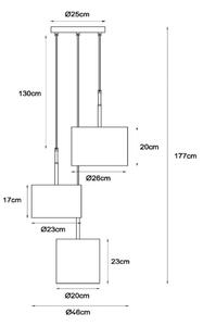 Lucide 45409/13/30 - Пендел MAYA 3xE27/40W/230V черен