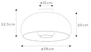 Lucide 30186/38/30 - Плафон SHARAN 1xE27/60W/230V Ø 38 см черен