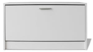 VidaXL Шкаф за съхранение на обувки пейка, бяло, 80x24x45 cм