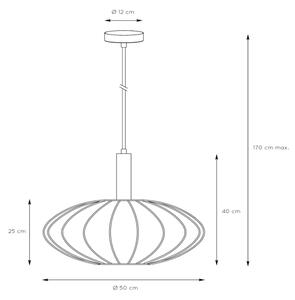 Lucide 03447/52/30 - Пендел CORINA 1xE27/40W/230V Ø 50 см черен