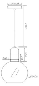 Lucide 34438/28/61 - Пендел JULIUS 1xE27/40W/230V Ø 28 см