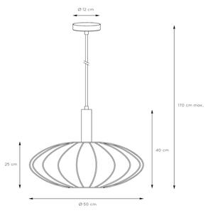 Lucide 03447/52/38 - Пендел CORINA 1xE27/40W/230V Ø 50 см кремав