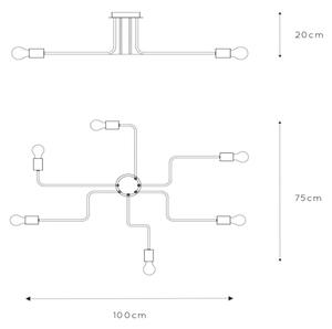 Lucide 21112/06/30 - Полилей за повърхностен монтаж LESTER 6xE27/40W/230V черен