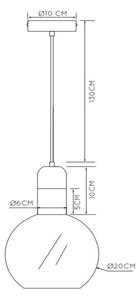 Lucide 34438/20/61 - Пендел JULIUS 1xE27/40W/230V Ø 20 см