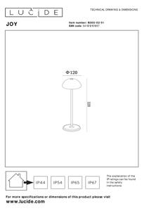 Lucide 15500/02/31 - LED Димируема екстериорна лампа JOY LED/1,5W/3,7V IP54 бял