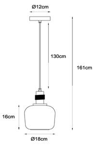 Lucide 45408/18/62 - Пендел ILONA 1xE27/40W/230V Ø 18 см черен/бежов