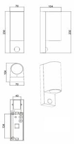 Lucide 69803/02/30 -Екстериорна лампа със сензор ZARO 2xGU10/7W/230V IP65 черен