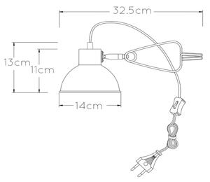 Lucide 45987/01/33 - Лампа с щипка MOYS 1xE27/40W/230V зелен