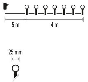 LED Екстериорни Коледни лампички 40xLED/9м IP44 розови