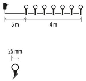 LED външен гирлянд 40xLED/9m IP44 син