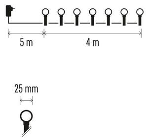 LED Екстериорни Коледни лампички 40xLED/9м IP44 топло бели