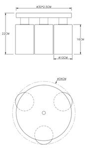 Globo 15465-3D - Лампа HADERA 3xE27/60W/230V