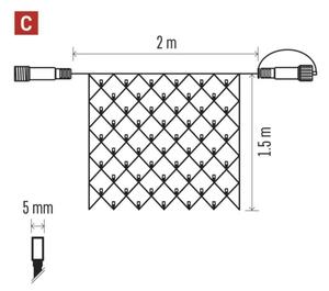 LED Екстериорни Коледни лампички 160xLED/2x1,5m IP44 студено бял