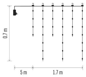 LED Екстериорни Коледни лампички 54xLED/8 функции 6,7x0,7m IP44 топло бял