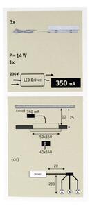 Paulmann 93577 - Комплект 3x LED Осветление за окачен таван FLEECY 3xLED/3,6W/230V